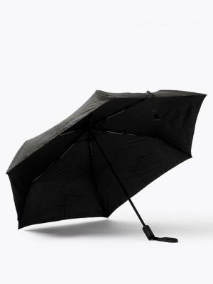 Mens M&S Collection Recycled Polyester Umbrella with Windtech™ - Black, Black M&s Collection