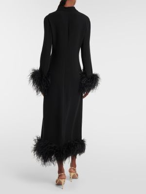 Svilena midi haljina Valentino crna