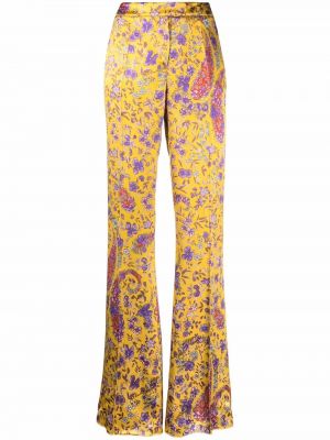 Trykt floral flare bukser Etro gul