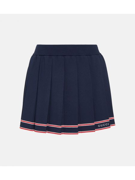 Plisovaná tenisová sukňa Gucci modrá
