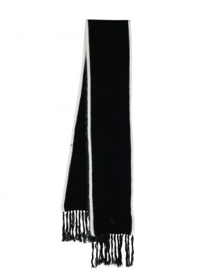 Echarpe à franges en laine Moncler noir