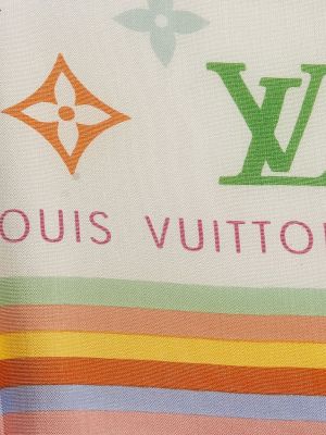 Hedvábný šál Louis Vuitton bílý