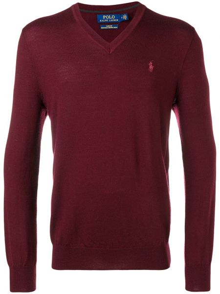 Jersey con escote v de tela jersey Polo Ralph Lauren rojo