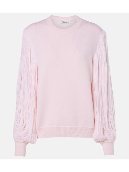 Uld striktrøje Alaia pink