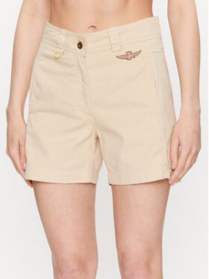 Shorts en jean Aeronautica Militare beige