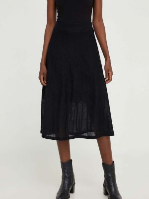 Шерстяная юбка миди Answear Lab черная