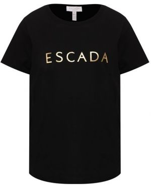 Спортивная хлопковая футболка Escada Sport, черная