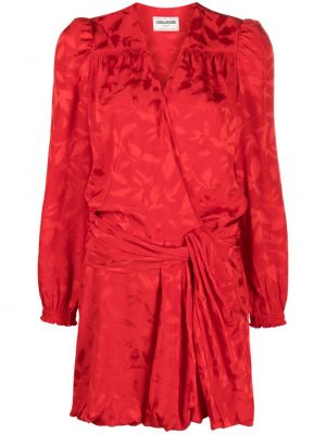 Mini-abito a fiori in tessuto jacquard Zadig&voltaire rosso