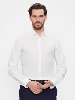 Slim fit priliehavá košeľa Calvin Klein biela