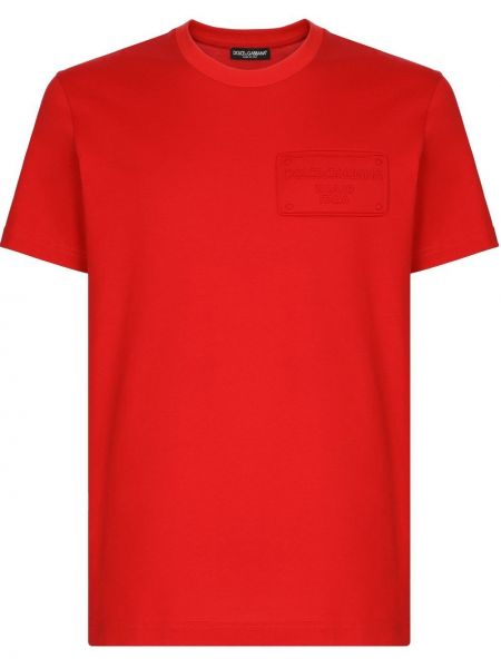 Памучна тениска Dolce & Gabbana червено