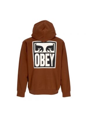Fleece hoodie Obey braun