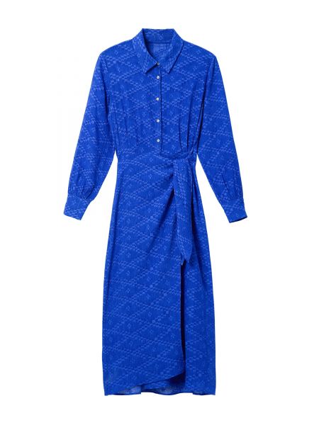 Šaty s golierom Desigual modrá