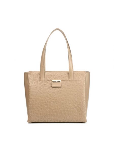 Shopper handtasche mit leopardenmuster Cavalli Class beige
