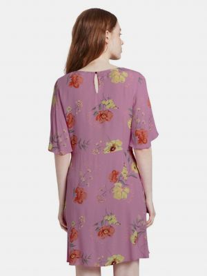 Květinové džínové šaty Tom Tailor Denim růžové