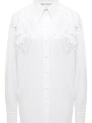 Белая хлопковая блузка Alberta Ferretti