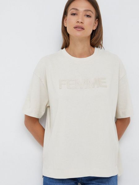 Selected Femme pamut póló bézs