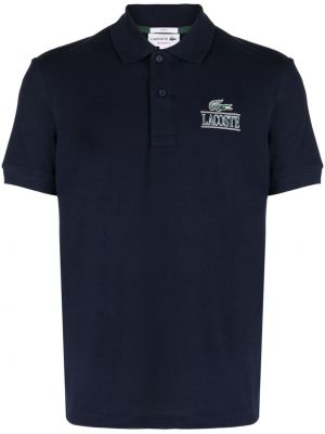 Kokvilnas polo krekls ar apdruku Lacoste zils