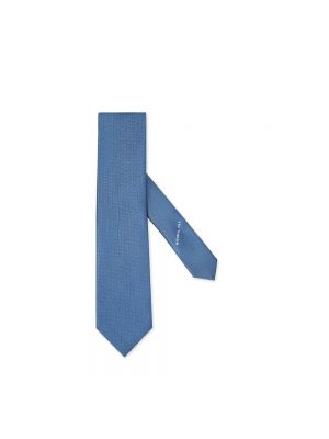 Jedwabny krawat Ermenegildo Zegna niebieski