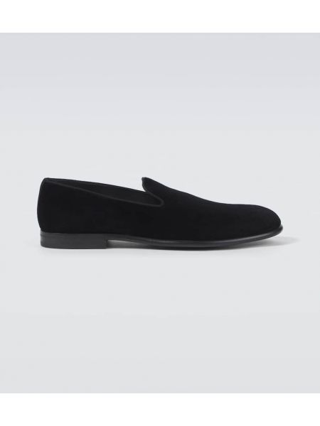 Fløyel skinn loafers Dolce&gabbana svart