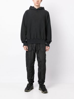 Kokvilnas kapučdžemperis ar garām piedurknēm Gr10k melns