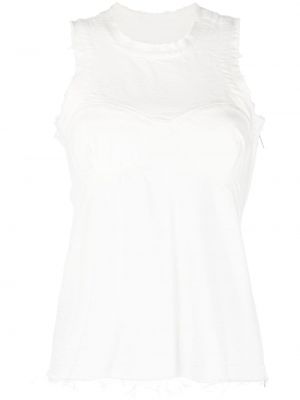 Bavlněná vesta s oděrkami Sacai bílá