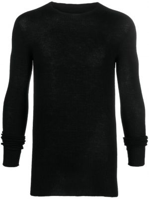 Vlnený sveter s okrúhlym výstrihom Rick Owens čierna