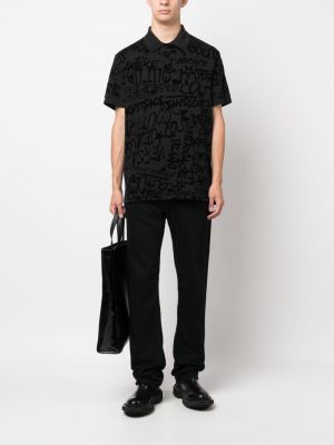 Raštuotas polo marškinėliai Versace Jeans Couture juoda