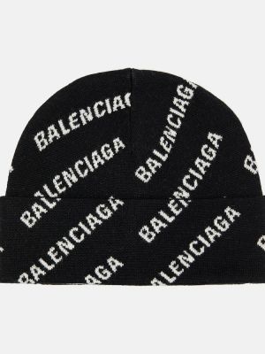 Μάλλινος σκούφος Balenciaga μαύρο