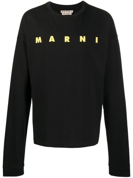 Trykt bomull sweatshirt Marni svart