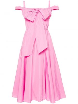 Midi šaty s mašlí Patou růžové