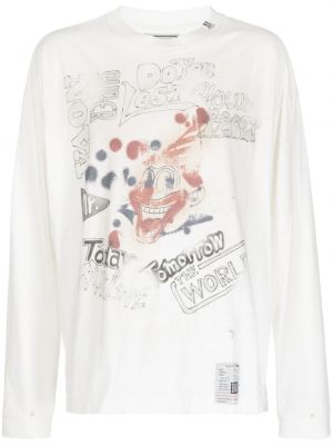 Bavlněné tričko s oděrkami Maison Mihara Yasuhiro bílé