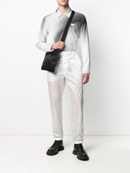 Camisa con estampado con estampado abstracto Prada blanco