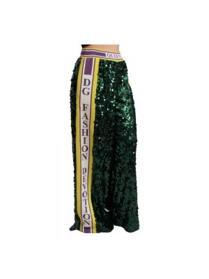 Pantalones con lentejuelas de seda Dolce & Gabbana