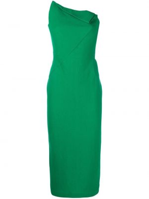 Асиметрична вълнена коктейлна рокля Roland Mouret зелено