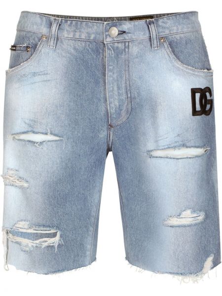 Shorts en jean effet usé Dolce & Gabbana bleu