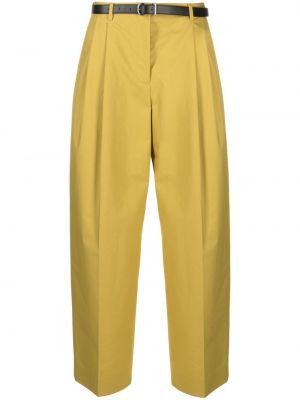 Pantaloni dritti di cotone Jil Sander giallo