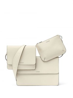 Δερμάτινη τσάντα ώμου Versace λευκό