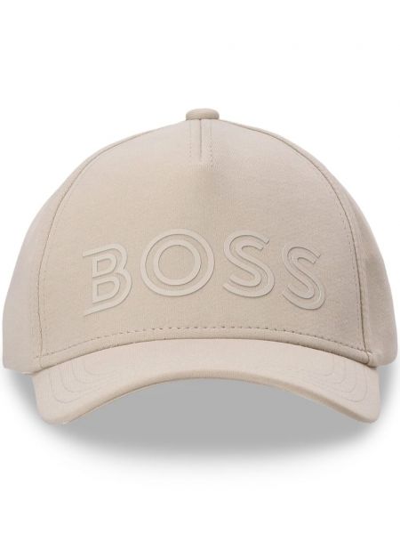 Baskılı pamuklu beyzbol şapkası Boss bej