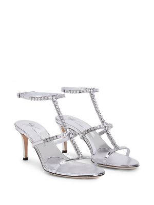 Křišťálové sandály Giuseppe Zanotti stříbrné