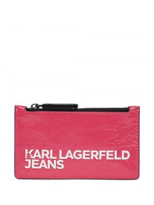 Πορτοφόλι με φερμουάρ Karl Lagerfeld Jeans ροζ