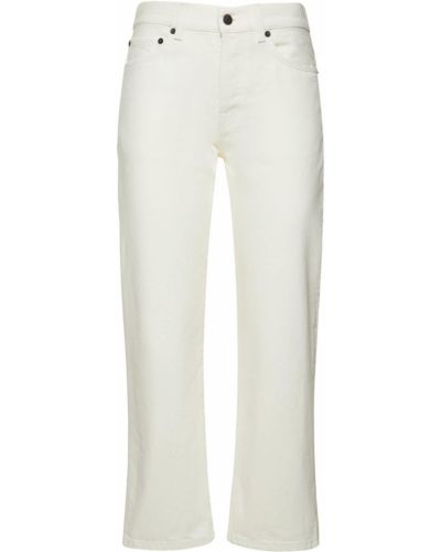 Bavlnené džínsy s rovným strihom The Row biela