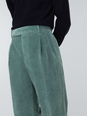 Menčestrové nohavice Loro Piana zelená