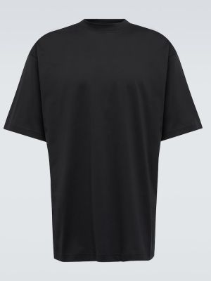 Koszulka bawełniana z nadrukiem z dżerseju Balenciaga czarna