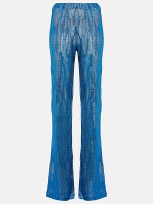 Жаккардовые брюки с высокой талией Missoni синие