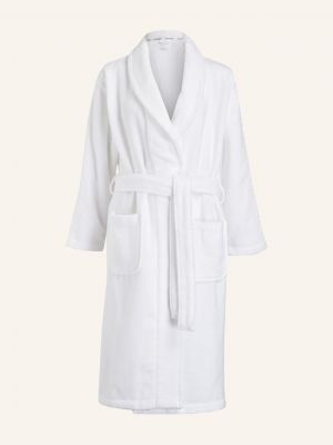 Szlafrok frotte bawełniane Calvin Klein - biały