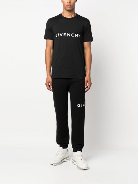 Raštuotas medvilninis marškinėliai Givenchy juoda