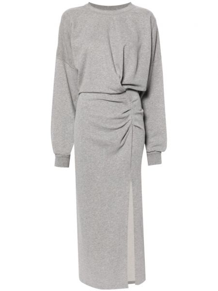 Bombažna dolga obleka Marant Etoile siva