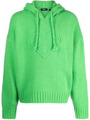 Pletena hoodie s kapuljačom Five Cm zelena