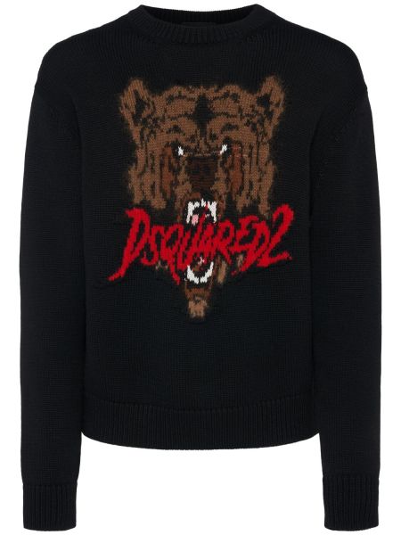 Striktrøje Dsquared2 sort