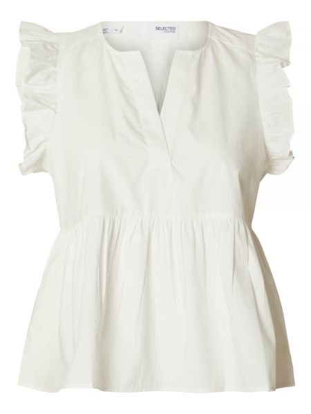 Bluză cu guler Selected Femme alb